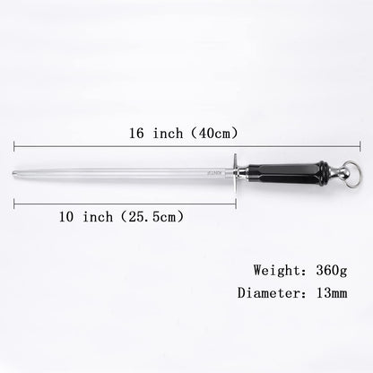 Honing Steel Professional Knife Sharpeners,12 inch Sharpening Steel Honing Rod,High Carbon Sharpening Rod, Fine Lines, High hardness, Wear Resistant, knife sharpening