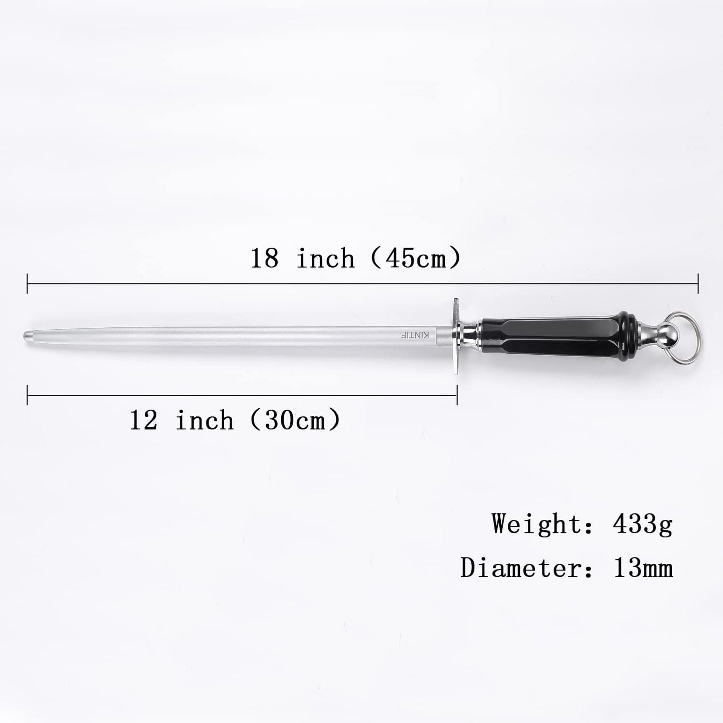 Honing Steel Professional Knife Sharpeners,12 inch Sharpening Steel Honing Rod,High Carbon Sharpening Rod, Fine Lines, High hardness, Wear Resistant, knife sharpening