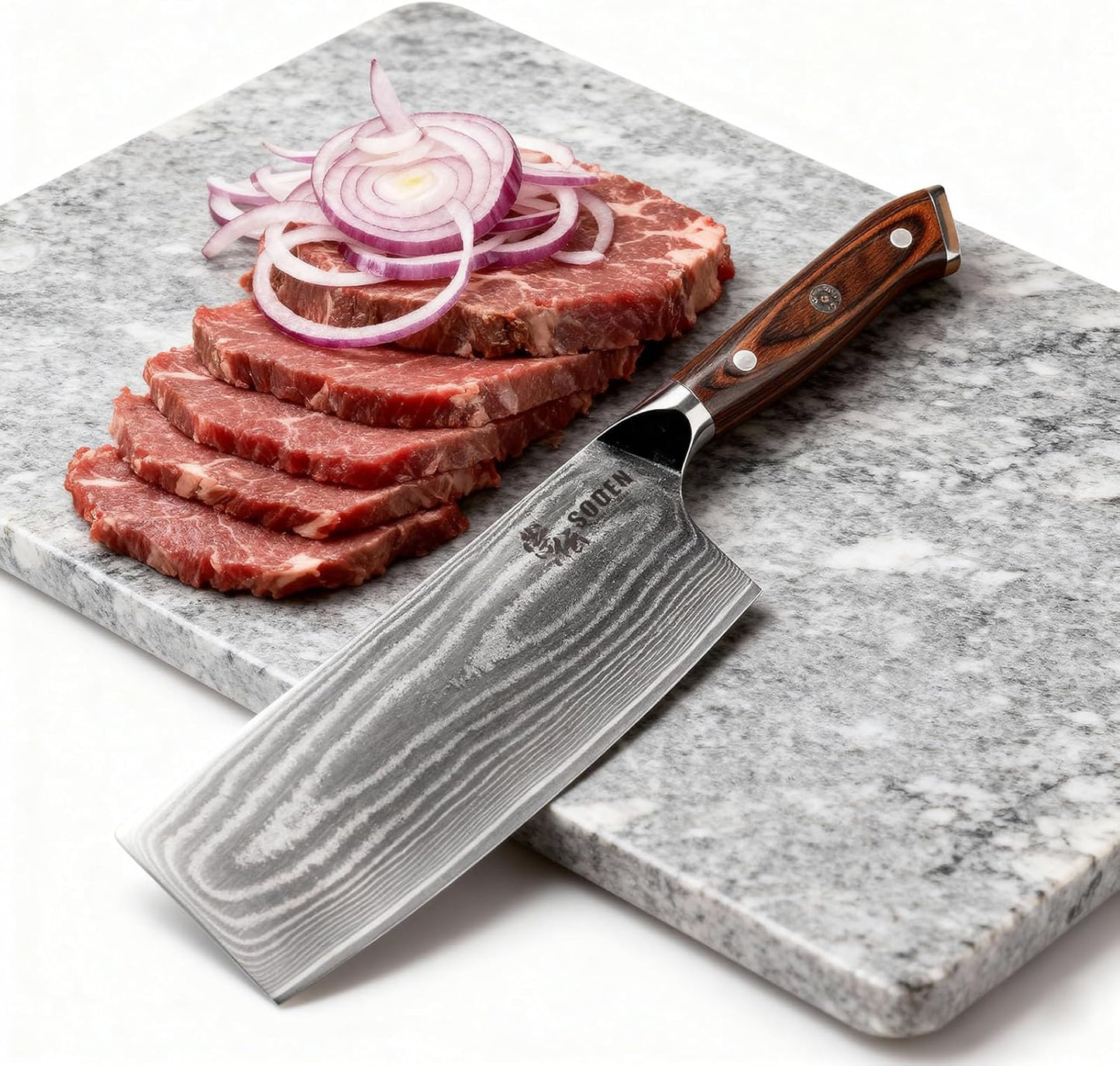 7" Nakiri Knife Japanese VG-10 Damascus Steel, 67 Layer Razor Sharp Asian Vegetable & Meat Chopper, Ergonomic G10 Micarta Handle, Kitchen Knives for Chef with Gift Box