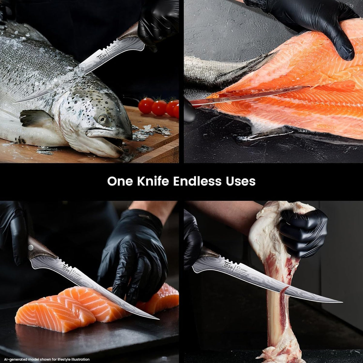 Fillet Knife for Fish, Razor Sharp 7.2 Inch Boning Knife