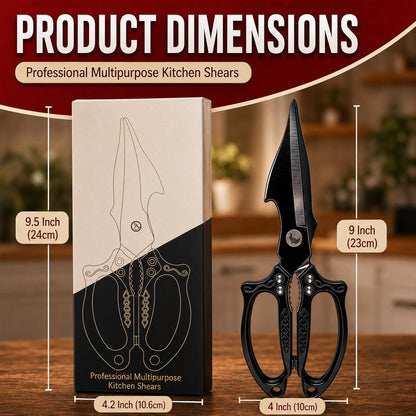 Silver Kitchen Shears Heavy Duty Stainless Steel, Multipurpose Cooking Scissors for Meat, Chicken, Poultry & Vegetables, Sharp Food Scissors for Kitchen Use