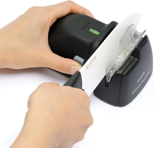 Electric Diamond Knife Sharpener – For Ceramic & Japanese Steel | Battery-Powered Diamond Wheel Knife Sharpener: Precision Tool for Ceramic Blades&Japanese Steel Knives, Right-Handed