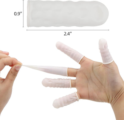 300Pcs Finger Cots LargeLatex Finger Cots White Finger Protectors for Injured Finger,Cracked Finger,Sports