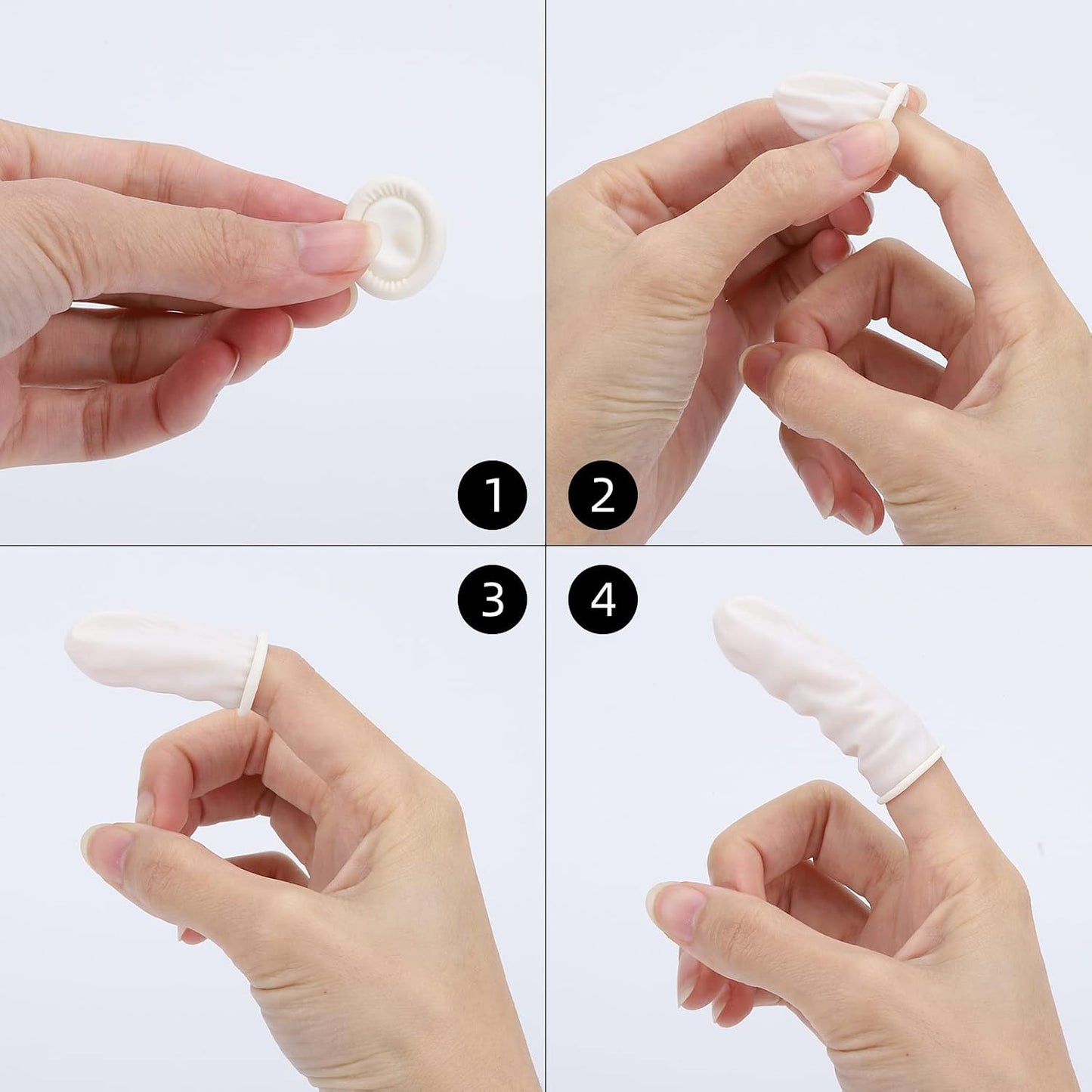 300Pcs Finger Cots LargeLatex Finger Cots White Finger Protectors for Injured Finger,Cracked Finger,Sports