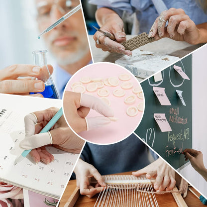 300Pcs Finger Cots LargeLatex Finger Cots White Finger Protectors for Injured Finger,Cracked Finger,Sports