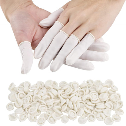300Pcs Finger Cots LargeLatex Finger Cots White Finger Protectors for Injured Finger,Cracked Finger,Sports