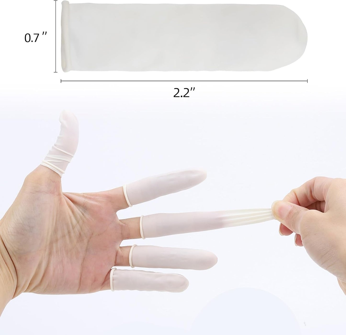 300Pcs Finger Cots LargeLatex Finger Cots White Finger Protectors for Injured Finger,Cracked Finger,Sports