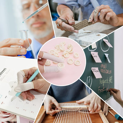 300Pcs Finger Cots LargeLatex Finger Cots White Finger Protectors for Injured Finger,Cracked Finger,Sports
