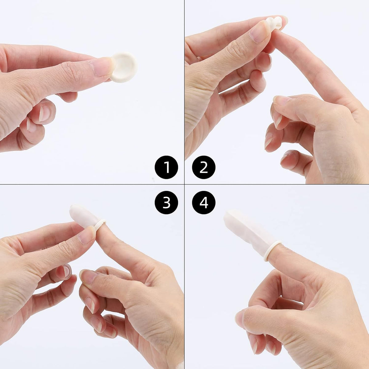 300Pcs Finger Cots LargeLatex Finger Cots White Finger Protectors for Injured Finger,Cracked Finger,Sports
