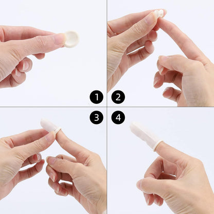 300Pcs Finger Cots LargeLatex Finger Cots White Finger Protectors for Injured Finger,Cracked Finger,Sports