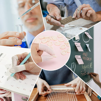 300Pcs Finger Cots LargeLatex Finger Cots White Finger Protectors for Injured Finger,Cracked Finger,Sports