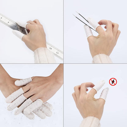 300Pcs Finger Cots LargeLatex Finger Cots White Finger Protectors for Injured Finger,Cracked Finger,Sports