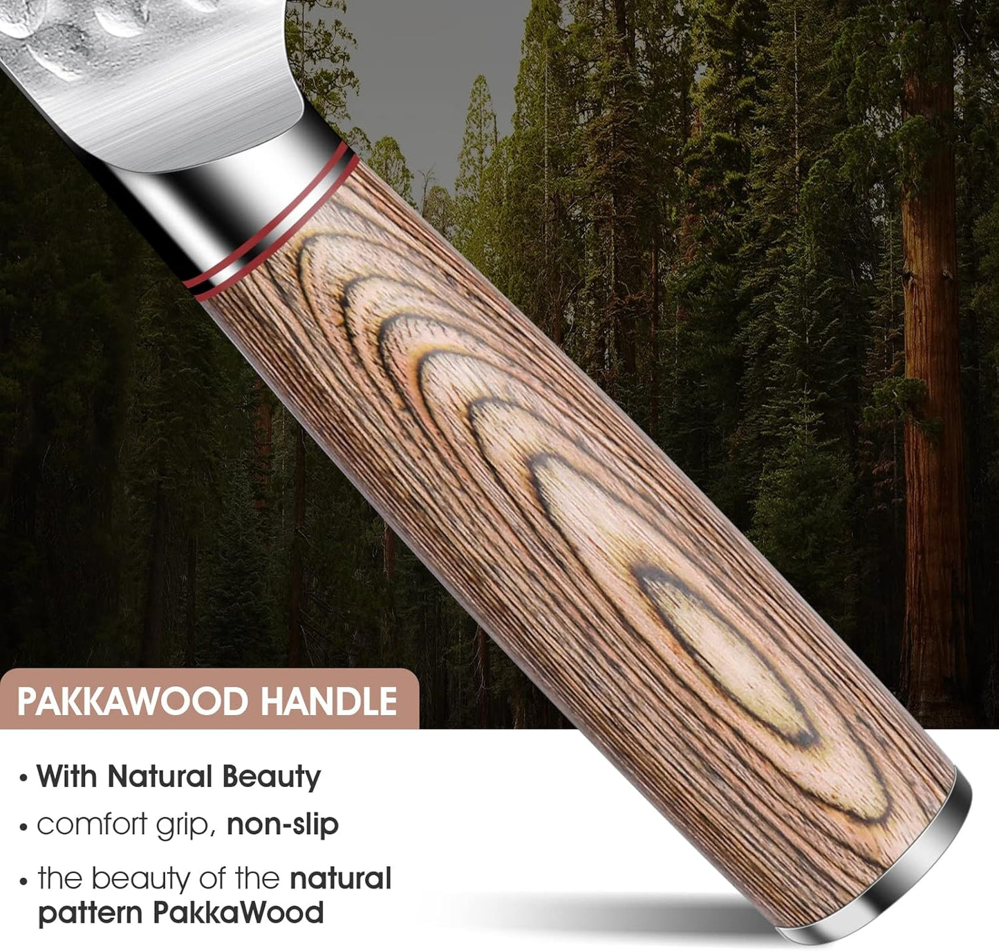 Huusk Japanese Chef Knife for Home & Kitchen, 8" Japanese Kiritsuke Knife | Ultra Sharp Cooking Knifes for Sushi Fish Meat, High Carbon Stainless Steel & Pakkawood Handle, Gift Idea for Men Women