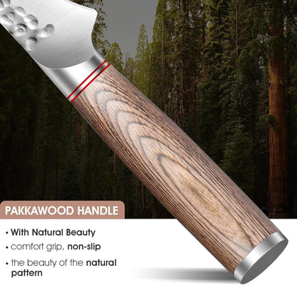 Huusk Japanese Chef Knife for Home & Kitchen, 8" Japanese Kiritsuke Knife | Ultra Sharp Cooking Knifes for Sushi Fish Meat, High Carbon Stainless Steel & Pakkawood Handle, Gift Idea for Men Women