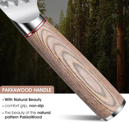Huusk Japanese Chef Knife for Home & Kitchen, 8" Japanese Kiritsuke Knife | Ultra Sharp Cooking Knifes for Sushi Fish Meat, High Carbon Stainless Steel & Pakkawood Handle, Gift Idea for Men Women