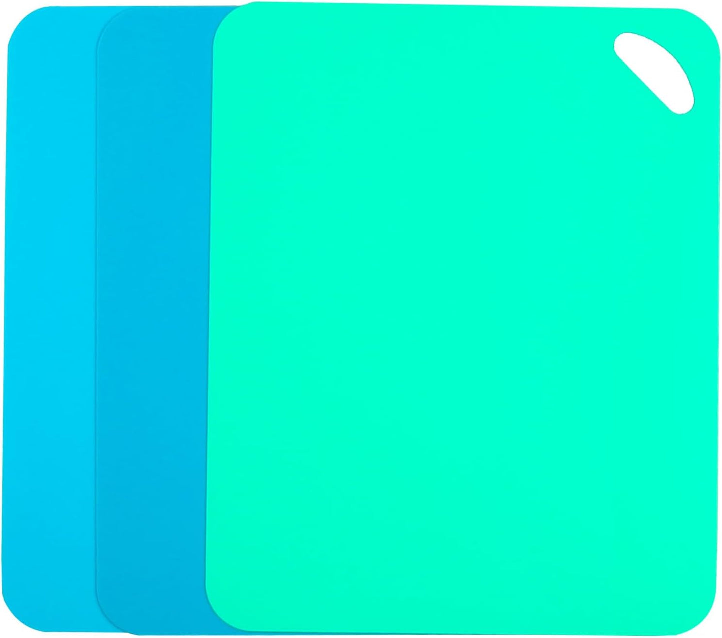 Plastic Flexible Cutting Mats for Kitchen, 3pcs Color Coded Chopping Board Set, Cutting Board Sheet for Kitchen Cooking, Dishwasher Safe （11.5x9"）