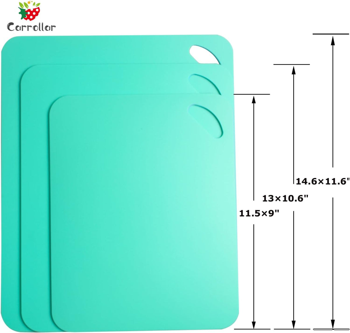 Plastic Flexible Cutting Mats for Kitchen, 3pcs Color Coded Chopping Board Set, Cutting Board Sheet for Kitchen Cooking, Dishwasher Safe （11.5x9"）