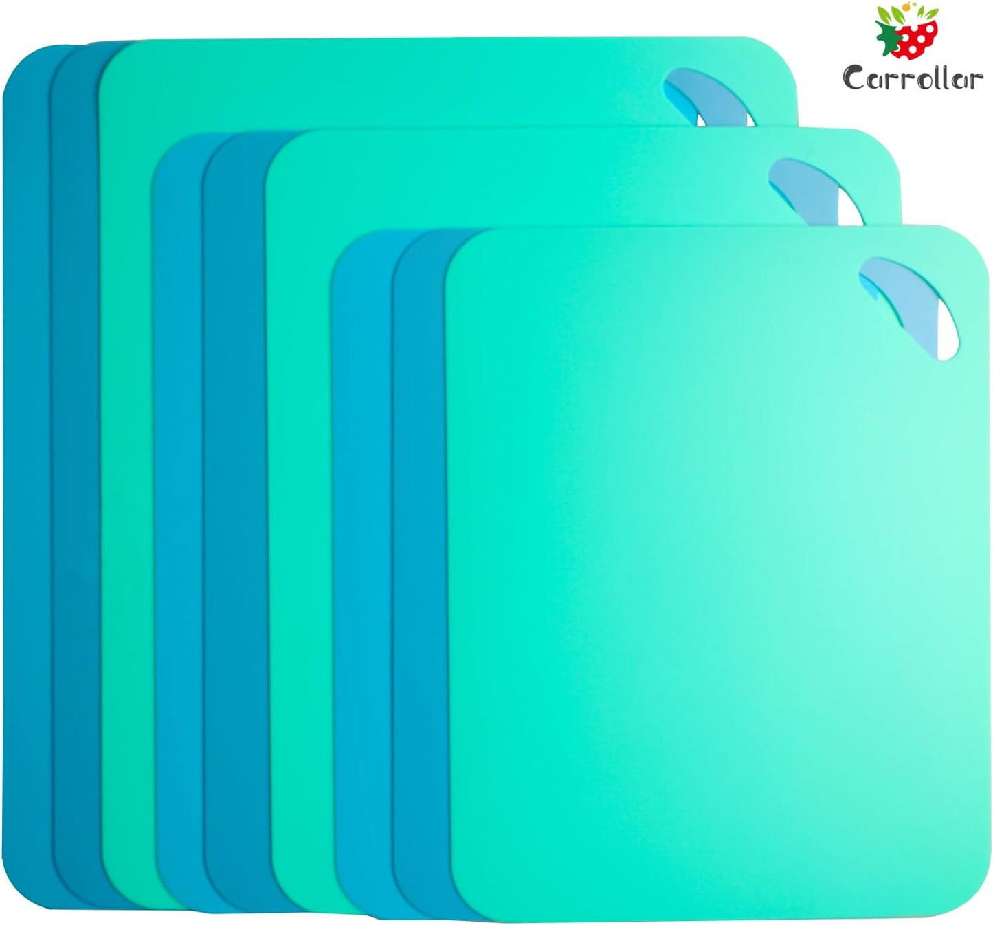 Plastic Flexible Cutting Mats for Kitchen, 3pcs Color Coded Chopping Board Set, Cutting Board Sheet for Kitchen Cooking, Dishwasher Safe （11.5x9"）