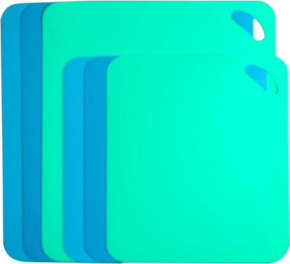 Plastic Flexible Cutting Mats for Kitchen, 3pcs Color Coded Chopping Board Set, Cutting Board Sheet for Kitchen Cooking, Dishwasher Safe （11.5x9"）