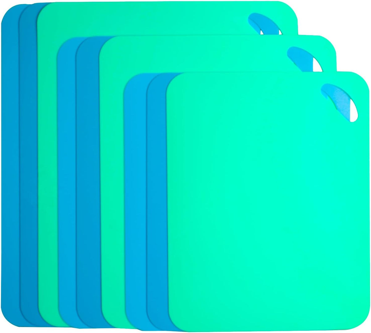 Plastic Flexible Cutting Mats for Kitchen, 3pcs Color Coded Chopping Board Set, Cutting Board Sheet for Kitchen Cooking, Dishwasher Safe （11.5x9"）