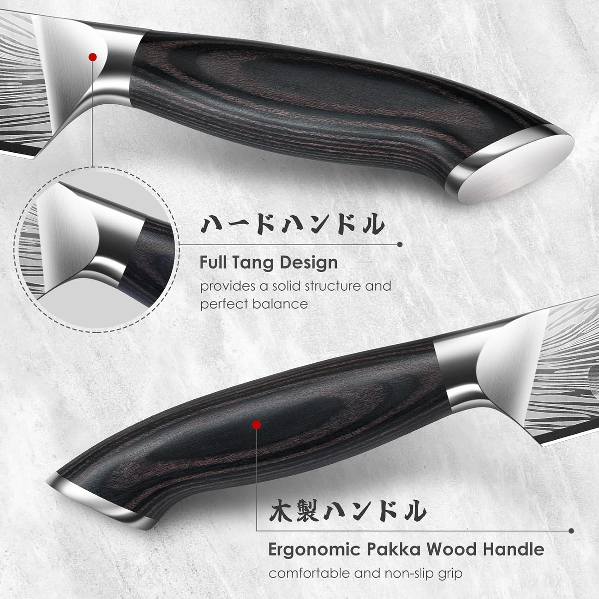 Butcher Knife in High Carbon Powder Steel, 12 Inch Brisket Knife for Meat Cutting, Carving and Slicing Knives with Ergonomic Pakkawood Handle, Ultra Sharp Meat Breaking Knives