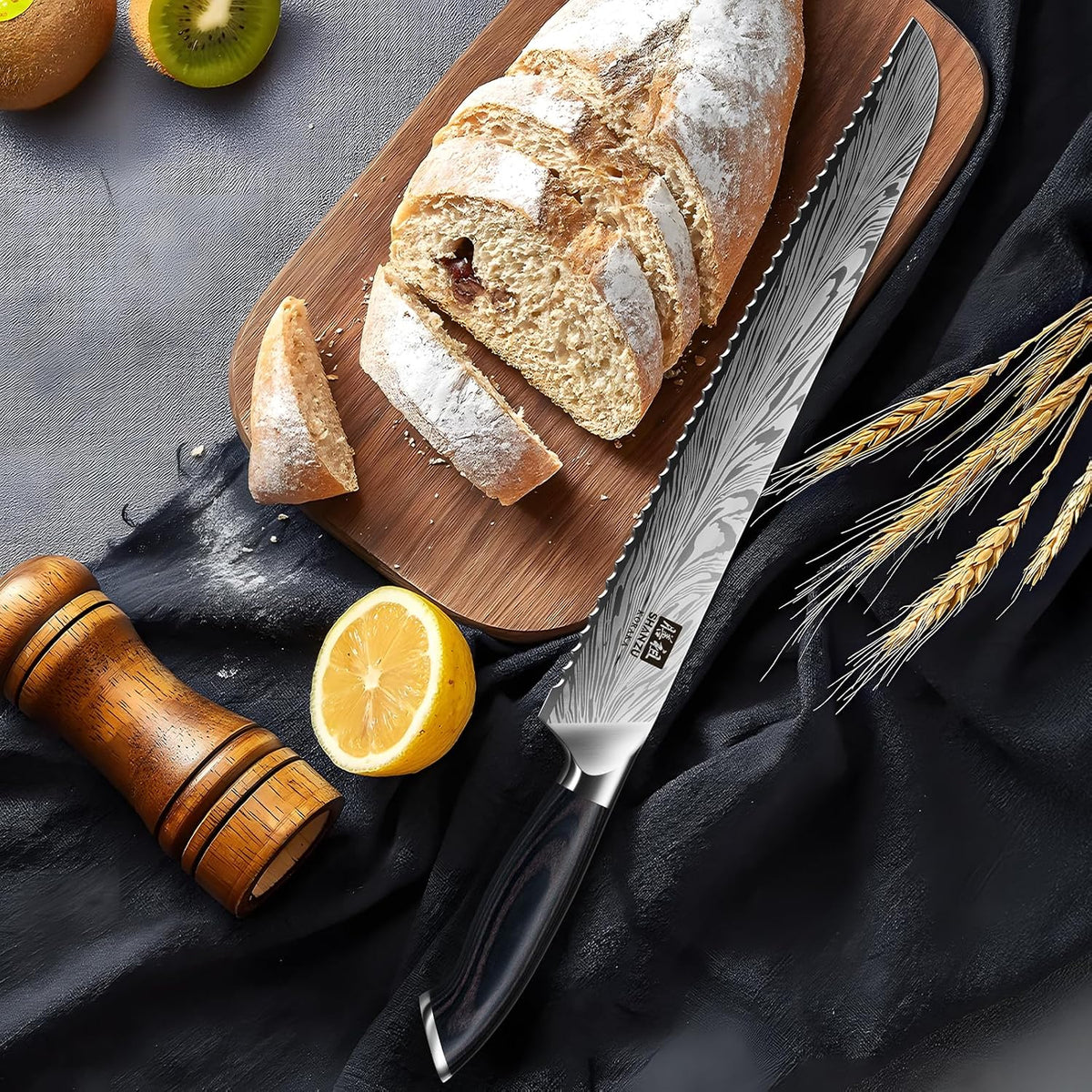 Butcher Knife in High Carbon Powder Steel, 12 Inch Brisket Knife for Meat Cutting, Carving and Slicing Knives with Ergonomic Pakkawood Handle, Ultra Sharp Meat Breaking Knives