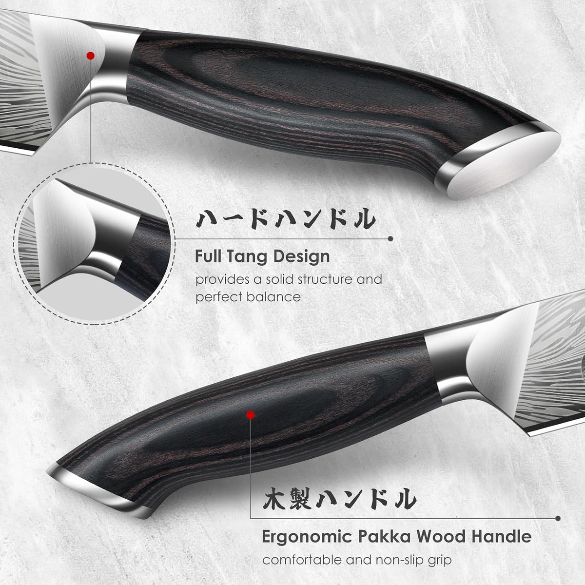 Butcher Knife in High Carbon Powder Steel, 12 Inch Brisket Knife for Meat Cutting, Carving and Slicing Knives with Ergonomic Pakkawood Handle, Ultra Sharp Meat Breaking Knives