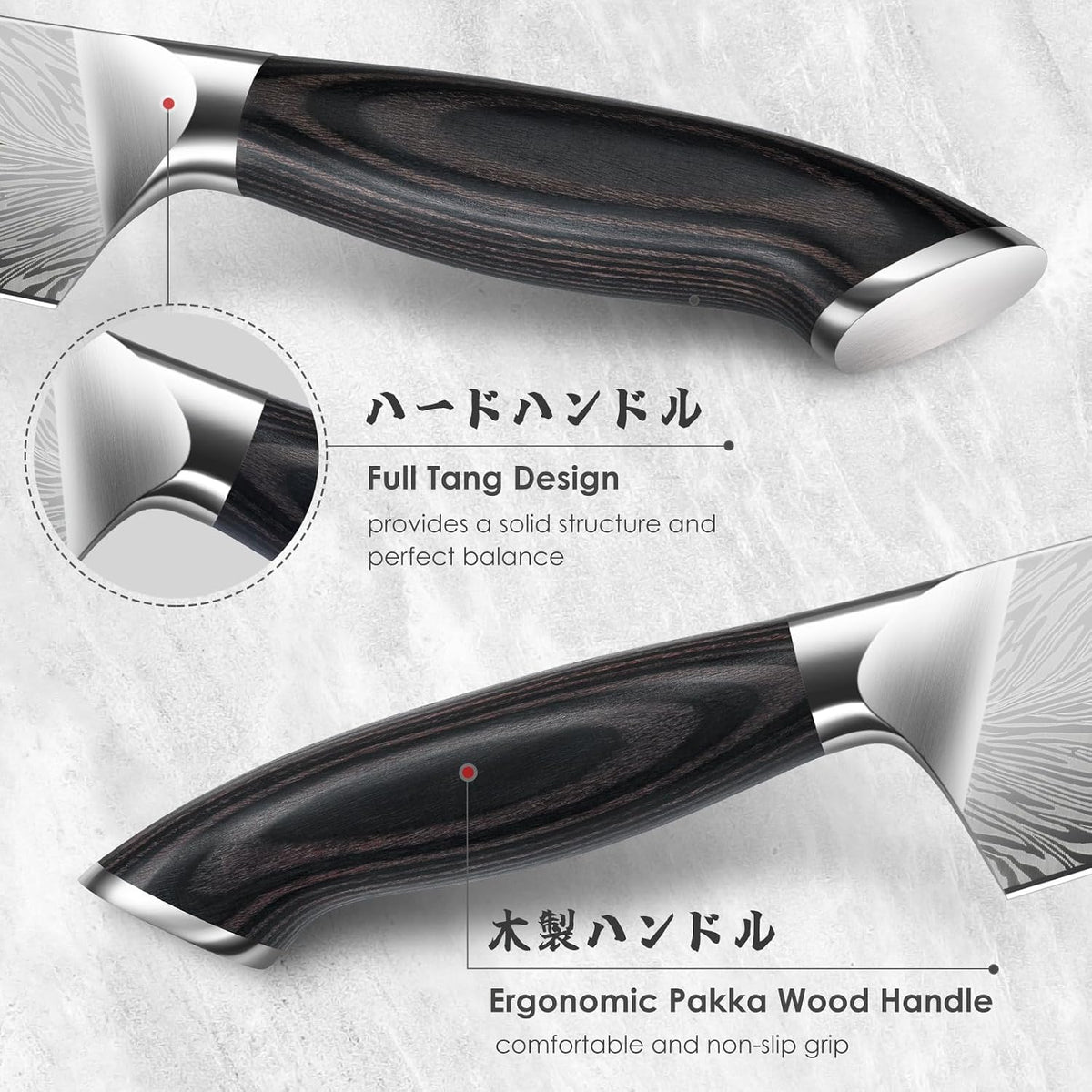 Butcher Knife in High Carbon Powder Steel, 12 Inch Brisket Knife for Meat Cutting, Carving and Slicing Knives with Ergonomic Pakkawood Handle, Ultra Sharp Meat Breaking Knives