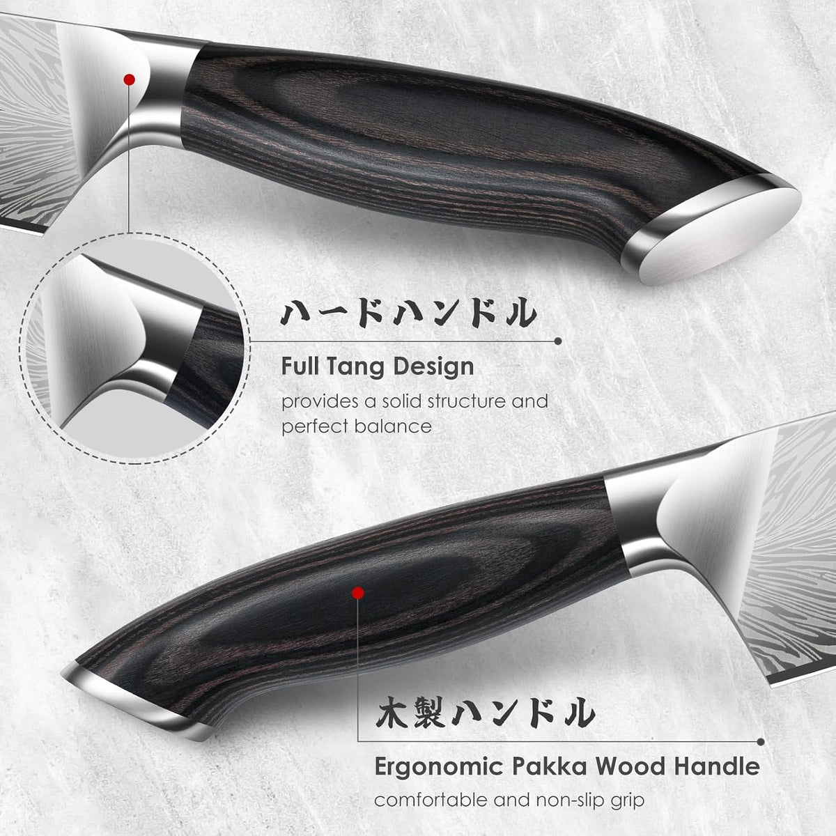 Butcher Knife in High Carbon Powder Steel, 12 Inch Brisket Knife for Meat Cutting, Carving and Slicing Knives with Ergonomic Pakkawood Handle, Ultra Sharp Meat Breaking Knives