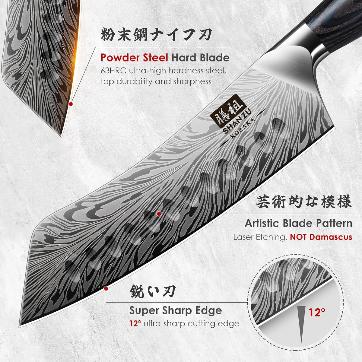 Butcher Knife in High Carbon Powder Steel, 12 Inch Brisket Knife for Meat Cutting, Carving and Slicing Knives with Ergonomic Pakkawood Handle, Ultra Sharp Meat Breaking Knives