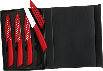 8-Piece Ceramic Steak Knife Set with Bamboo Handle and White Blade | 8-Piece
