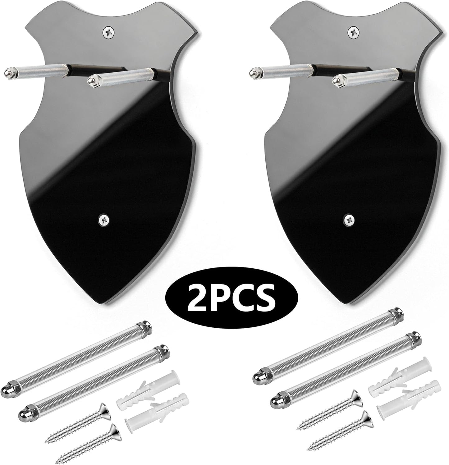 2Pcs Wall Mounted Sword Rack Single Vertical General Display | Acrylic, Black,Suitable for Sabre Axe Anime Stand Vertical Display and Decoration Holder