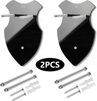 2Pcs Wall Mounted Sword Rack Single Vertical General Display | Acrylic, Black,Suitable for Sabre Axe Anime Stand Vertical Display and Decoration Holder