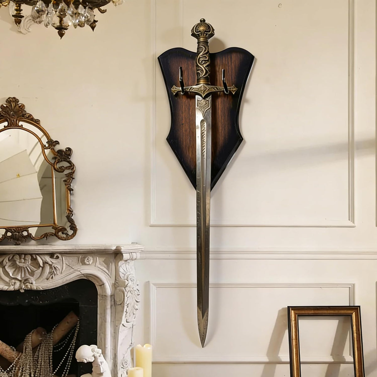 2Pcs Wall Mounted Sword Rack Single Vertical General Display | Acrylic, Black,Suitable for Sabre Axe Anime Stand Vertical Display and Decoration Holder