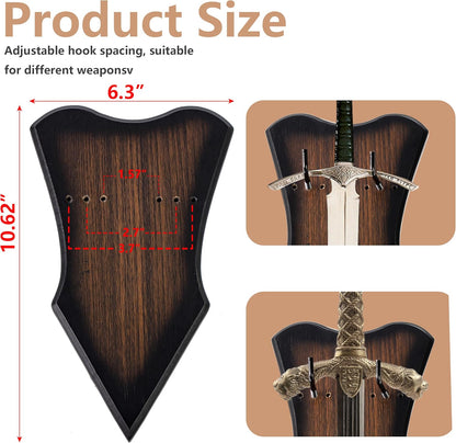2Pcs Wall Mounted Sword Rack Single Vertical General Display | Acrylic, Black,Suitable for Sabre Axe Anime Stand Vertical Display and Decoration Holder