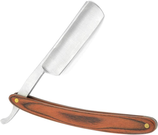Straight Razor Shave Ready Handmade Sharpened, 420 Steel Straight Razor Blade, 2 Layers Long Leather Canvas Strop, Sharpening Stone,2 Side Grit 3000 Waterstone Knife Sharpener