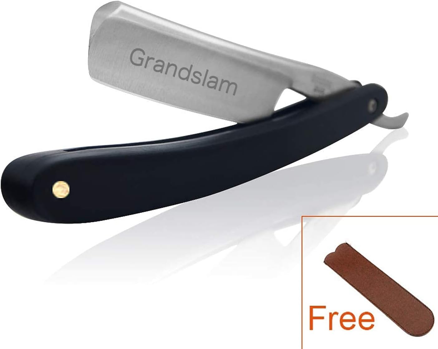 Straight Razor Shave Ready Handmade Sharpened, 420 Steel Straight Razor Blade, 2 Layers Long Leather Canvas Strop, Sharpening Stone,2 Side Grit 3000 Waterstone Knife Sharpener