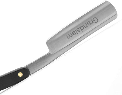 Straight Razor Shave Ready Handmade Sharpened, 420 Steel Straight Razor Blade, 2 Layers Long Leather Canvas Strop, Sharpening Stone,2 Side Grit 3000 Waterstone Knife Sharpener