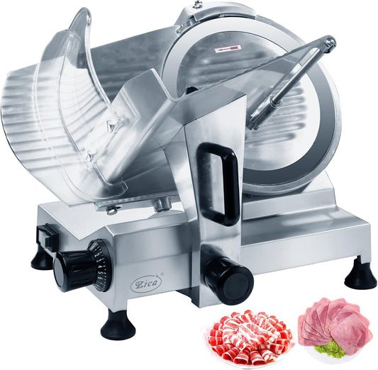 12" Commercial Meat Slicer, Stainless Steel Blade Electric Deli Meat Cheese Food Ham Slicer Commercial and for Home use 370W [ETL]