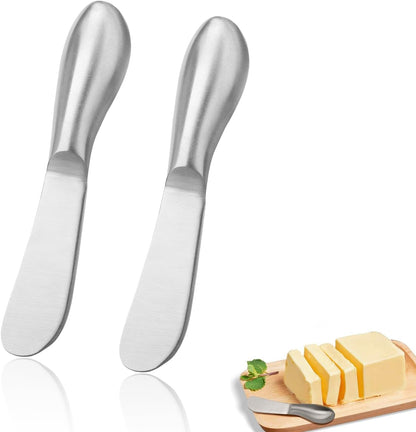 2 Pcs Stainless Steel Butter Knives, Multipurpose Spreader Set