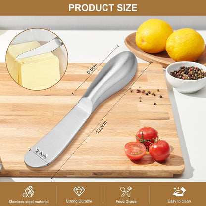 2 Pcs Stainless Steel Butter Knives, Multipurpose Spreader Set