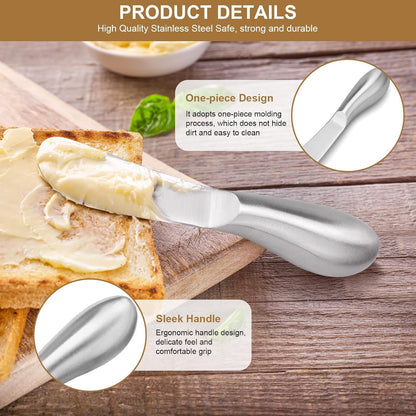 2 Pcs Stainless Steel Butter Knives, Multipurpose Spreader Set