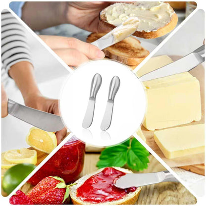 2 Pcs Stainless Steel Butter Knives, Multipurpose Spreader Set
