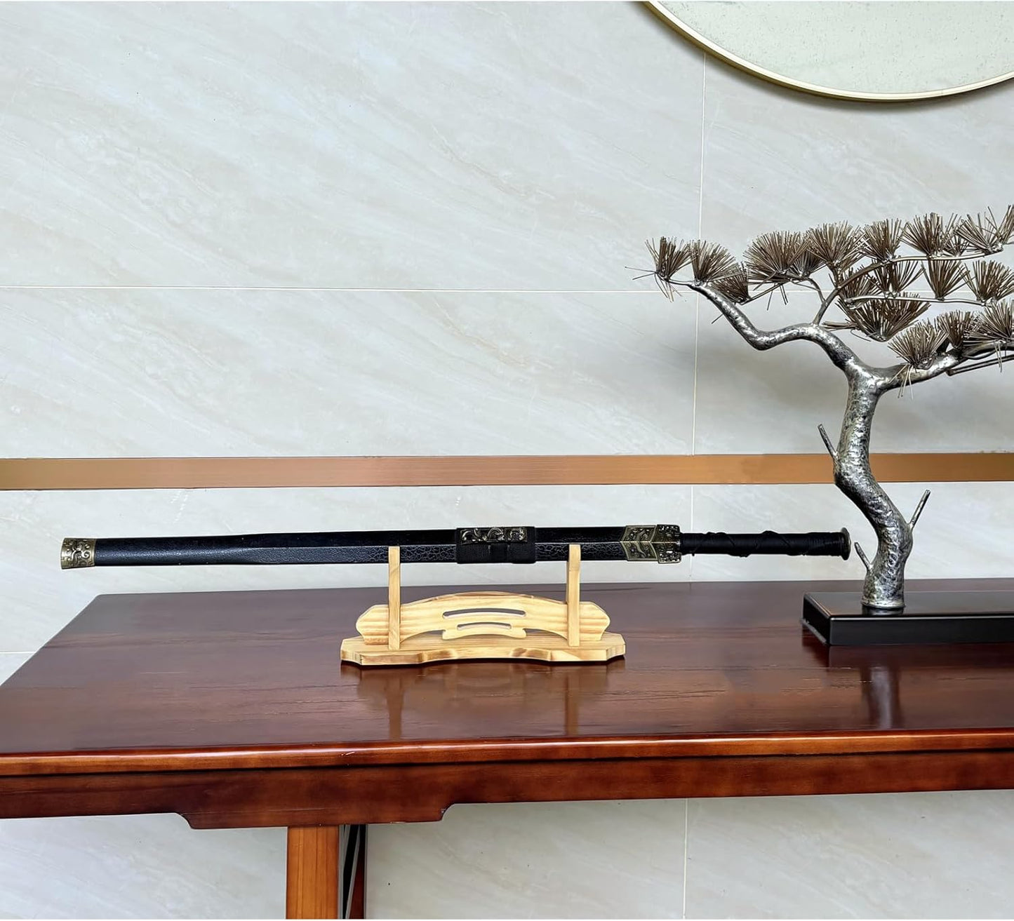 Sword Stand, Sword Holder, Katana Stand, Lightsaber Stand Samurai Sword Stand Rack Display Wall Mounted Hook for Katana Wakizashi Tanto Support All Swords (3 Tiers)
