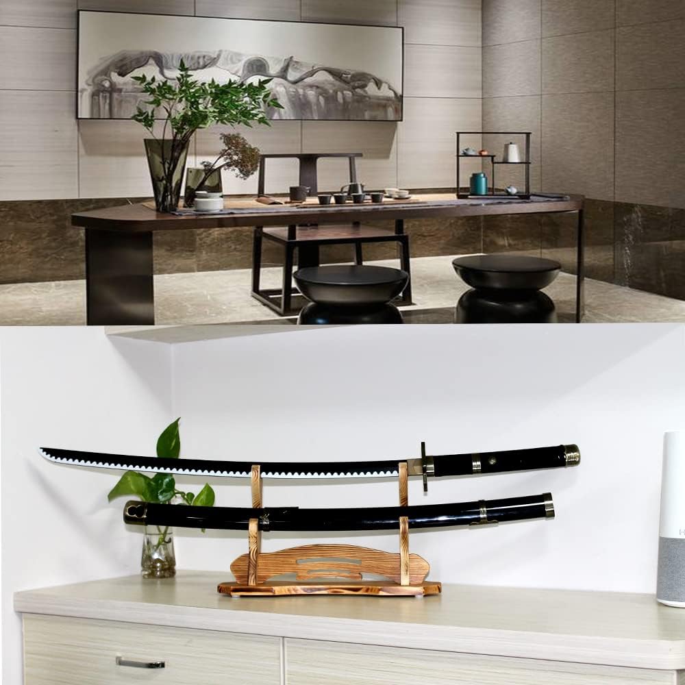 Sword Stand, Sword Holder, Katana Stand, Lightsaber Stand Samurai Sword Stand Rack Display Wall Mounted Hook for Katana Wakizashi Tanto Support All Swords (3 Tiers)
