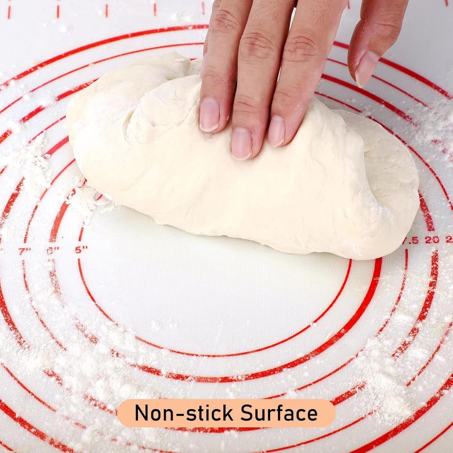 Silicone Baking Pastry Mat Large Dough Kneading Sheet for Rolling, 16×24 in | Non-Stick Non-Slip Reusable Kitchen Pad with Measurement Household Baking Essential for Pie Bread Pizza Cookie Fondant Making