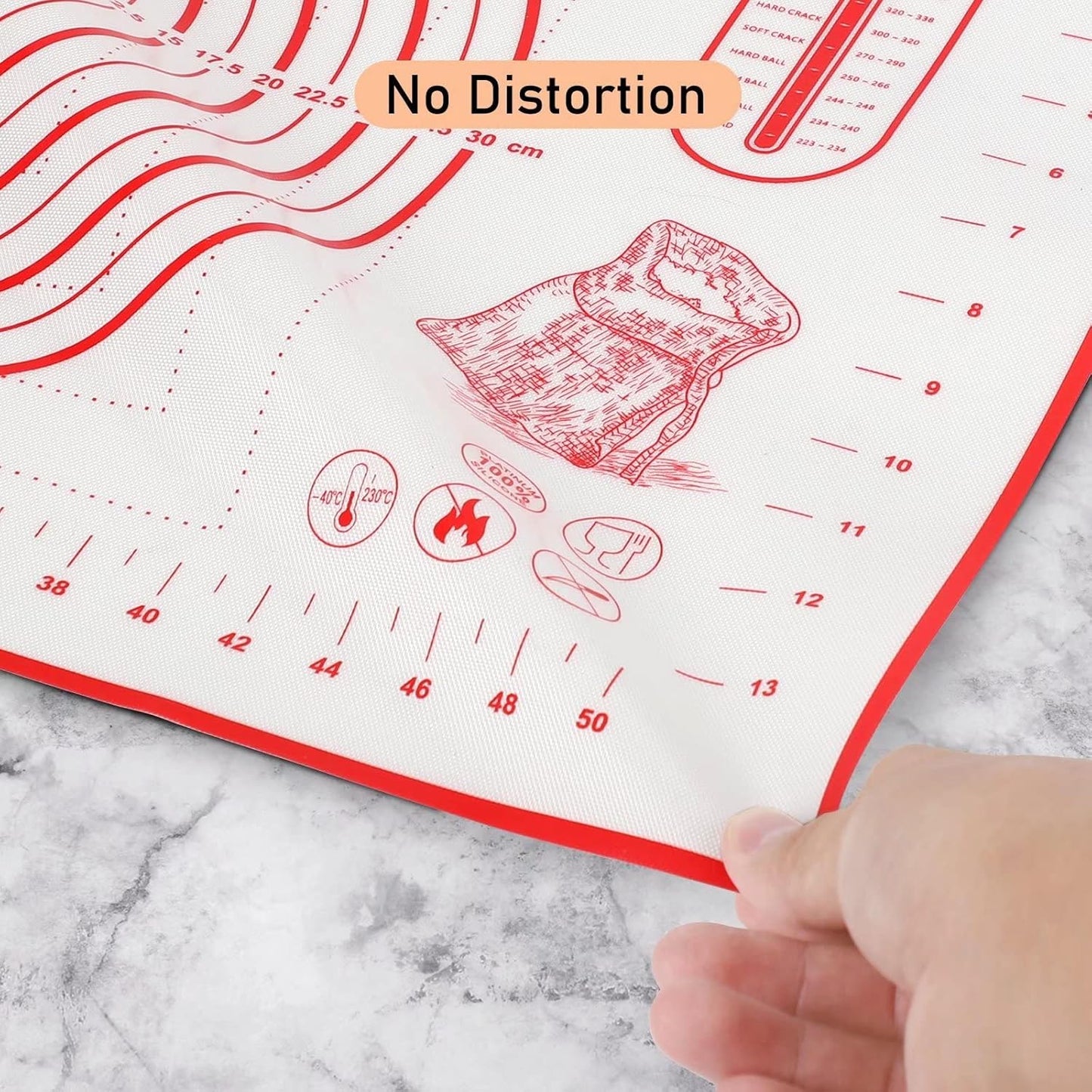 Silicone Baking Pastry Mat Large Dough Kneading Sheet for Rolling, 16×24 in | Non-Stick Non-Slip Reusable Kitchen Pad with Measurement Household Baking Essential for Pie Bread Pizza Cookie Fondant Making