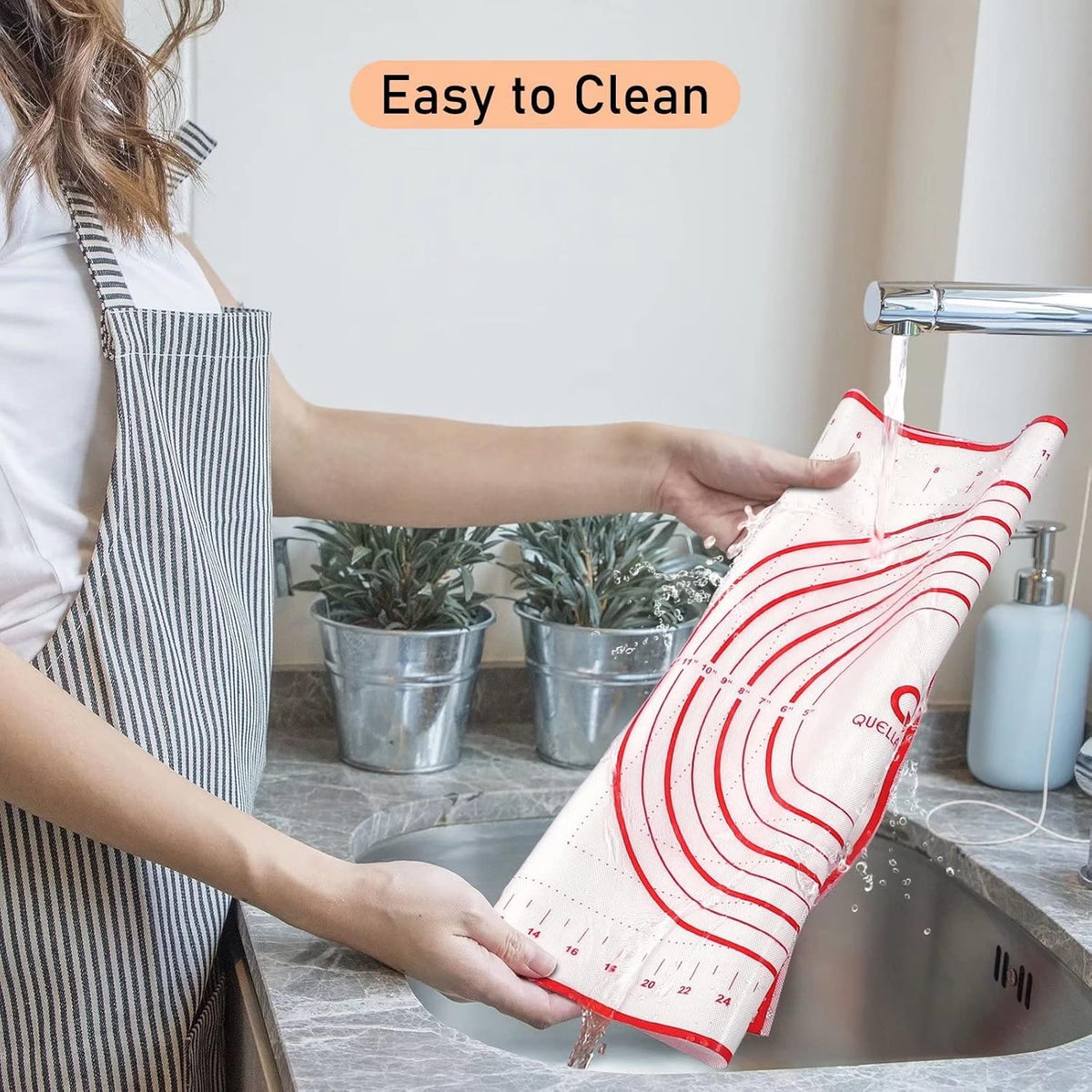 Silicone Baking Pastry Mat Large Dough Kneading Sheet for Rolling, 16×24 in | Non-Stick Non-Slip Reusable Kitchen Pad with Measurement Household Baking Essential for Pie Bread Pizza Cookie Fondant Making