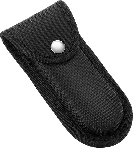 Nylon Pocket Knife Sheath, 5''-5.5'' Multitool Pouch, Folding Knife Belt Sheath with Snap Closure and Horizontal or Vertical Carry Belt Loop, Multitool Case for Outdoor or Daily Use, Larger Size