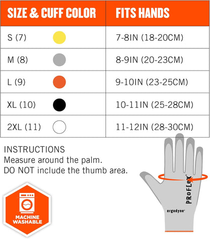 ProFlex 7030 Cut Resistant Work Gloves, ANSI A3, PU Coated Palms for Flexible No Slip Grip, Abrasion Resistant, 13g, Gray, Medium